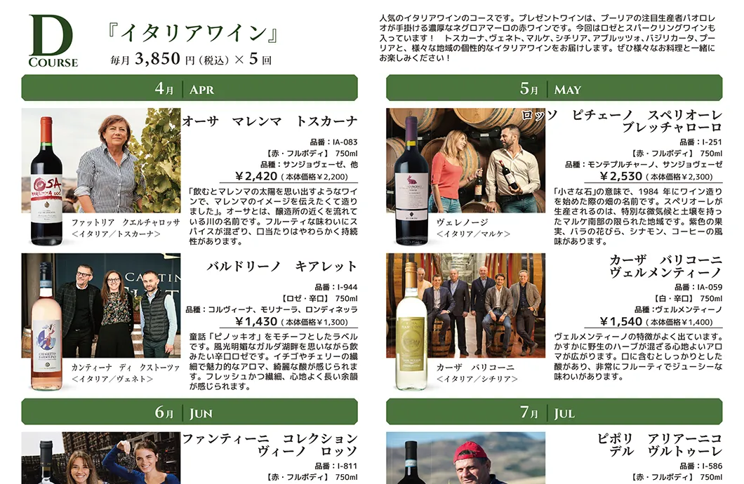 Dコース:イタリアワイン